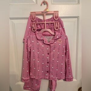 NWT Juicy Couture 3PC PJs 4/5 Pink Heart Flannel Set